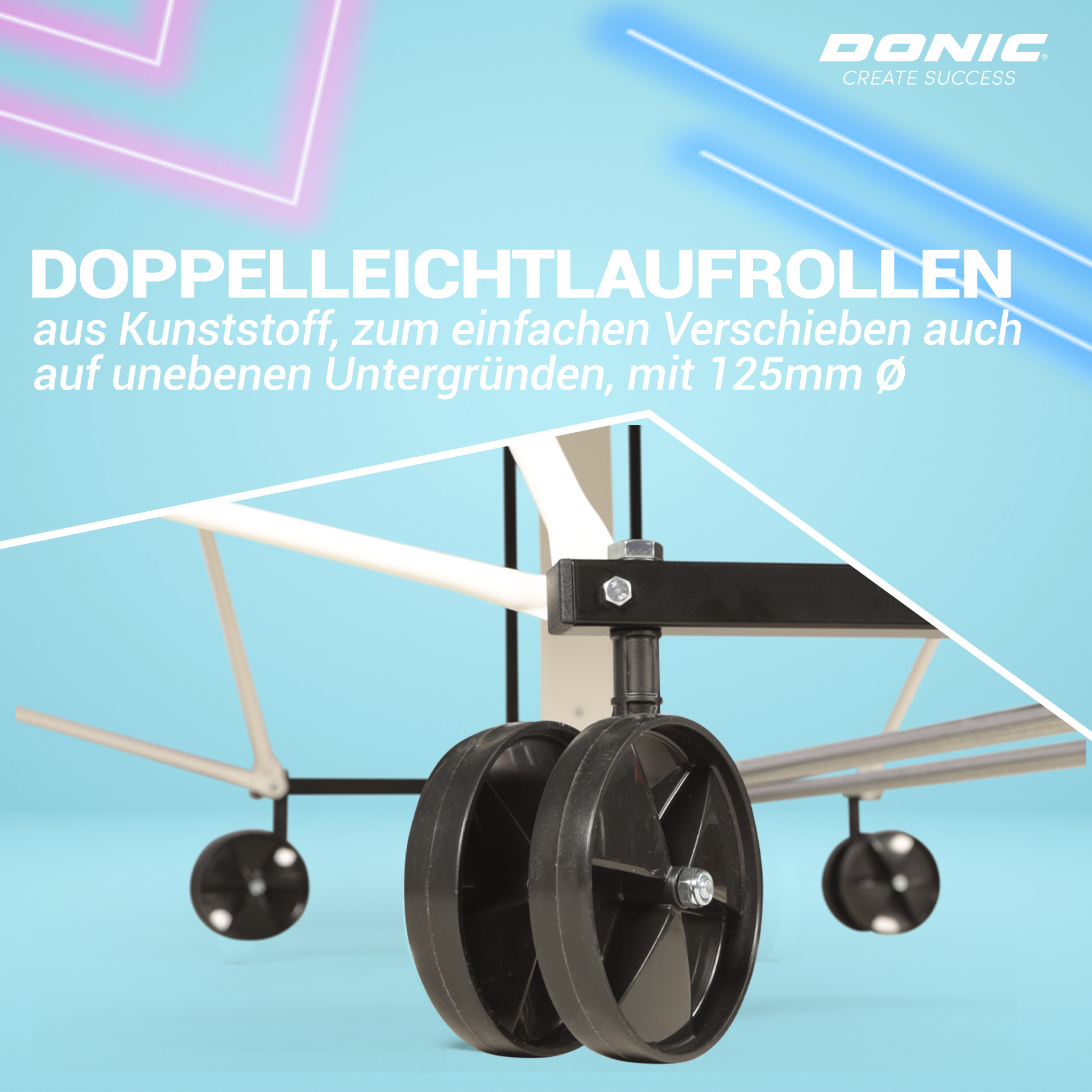 DONIC Outdoor Roller Fun, blau, Doppel-Leichtlaufrollen