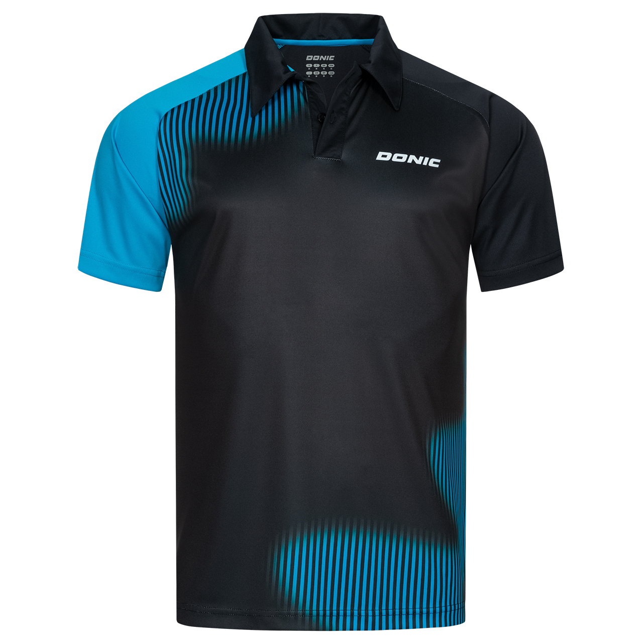 DONIC Poloshirt Caliber schwarz/cyan 