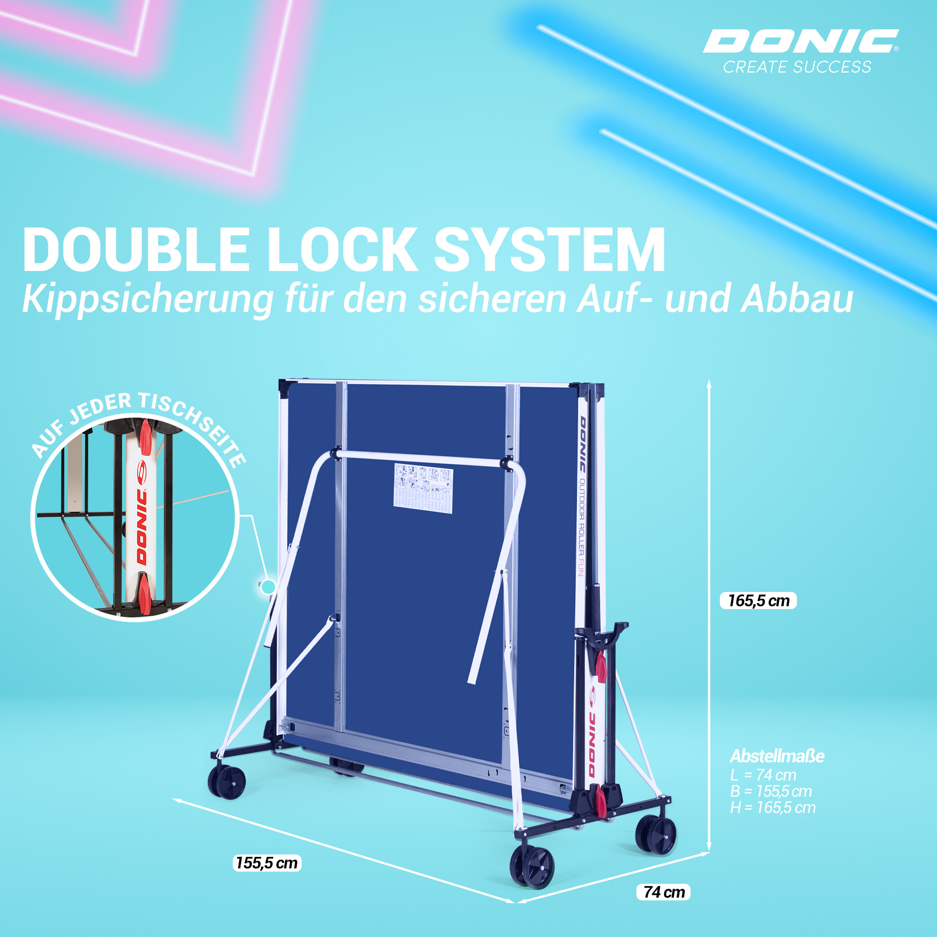 DONIC Outdoor Roller Fun, blau, Kippsicherung