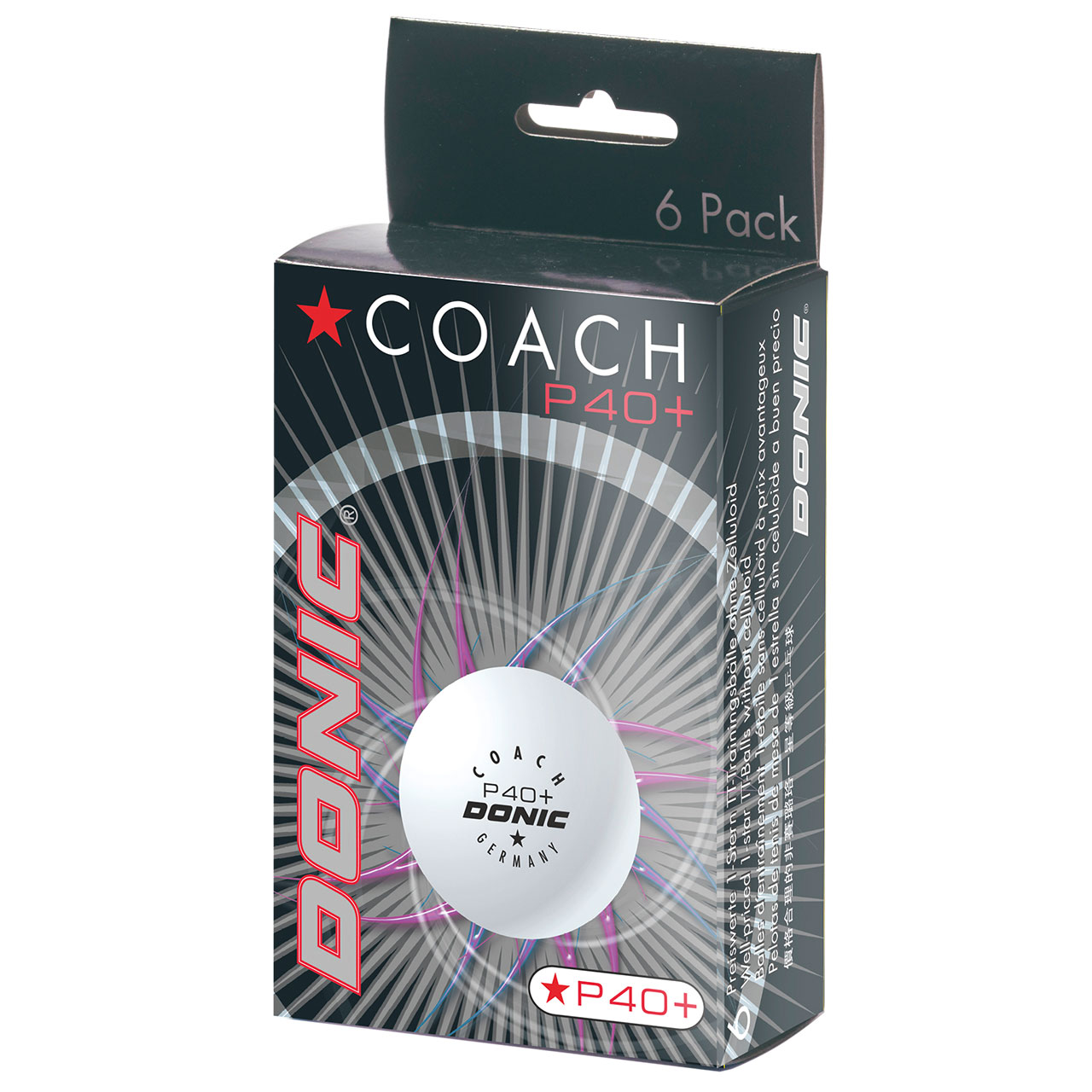 Tischtennis Trainingsball DONIC Coach P40+ * 6er Karton