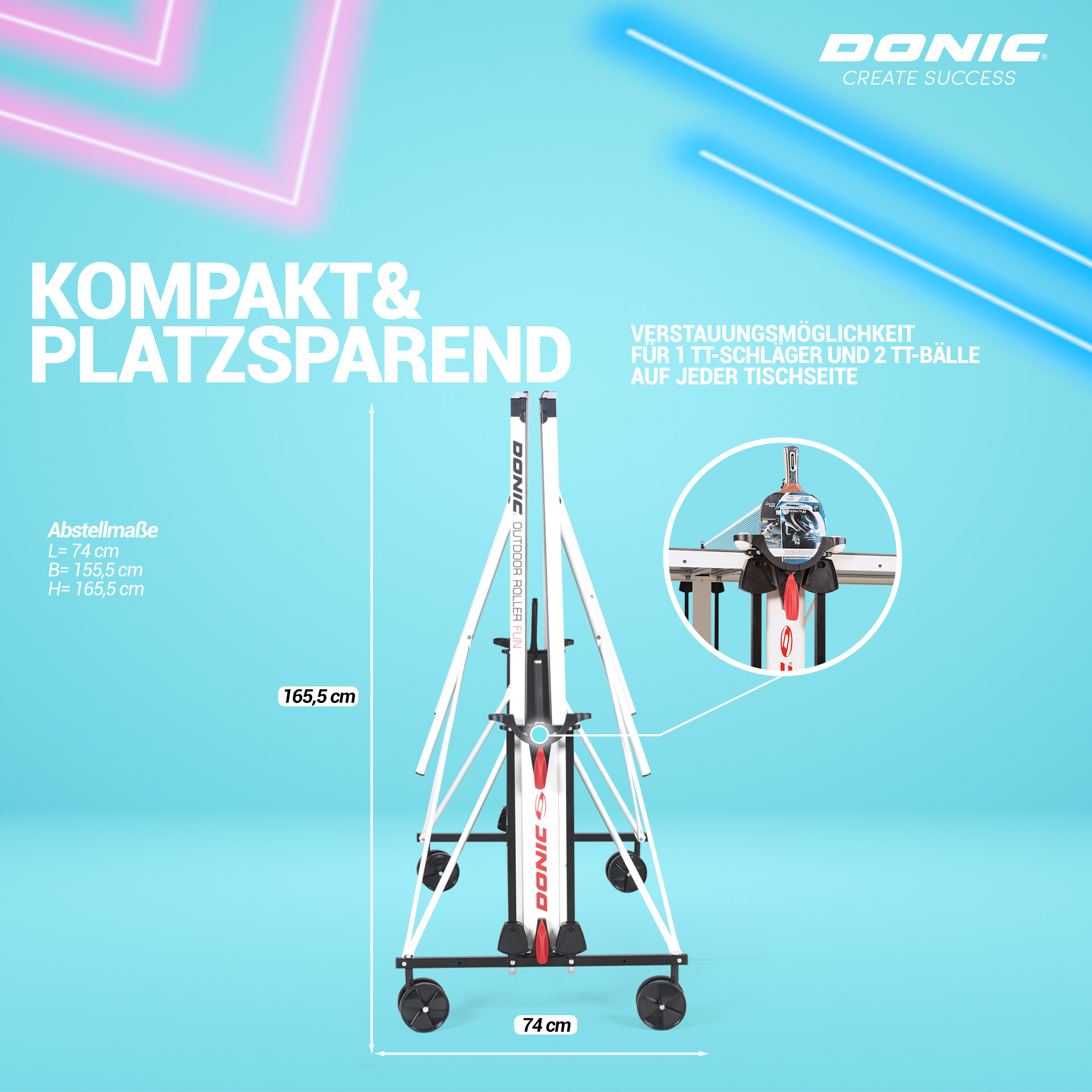 DONIC Outdoor Roller Fun, blau, Abstellposition