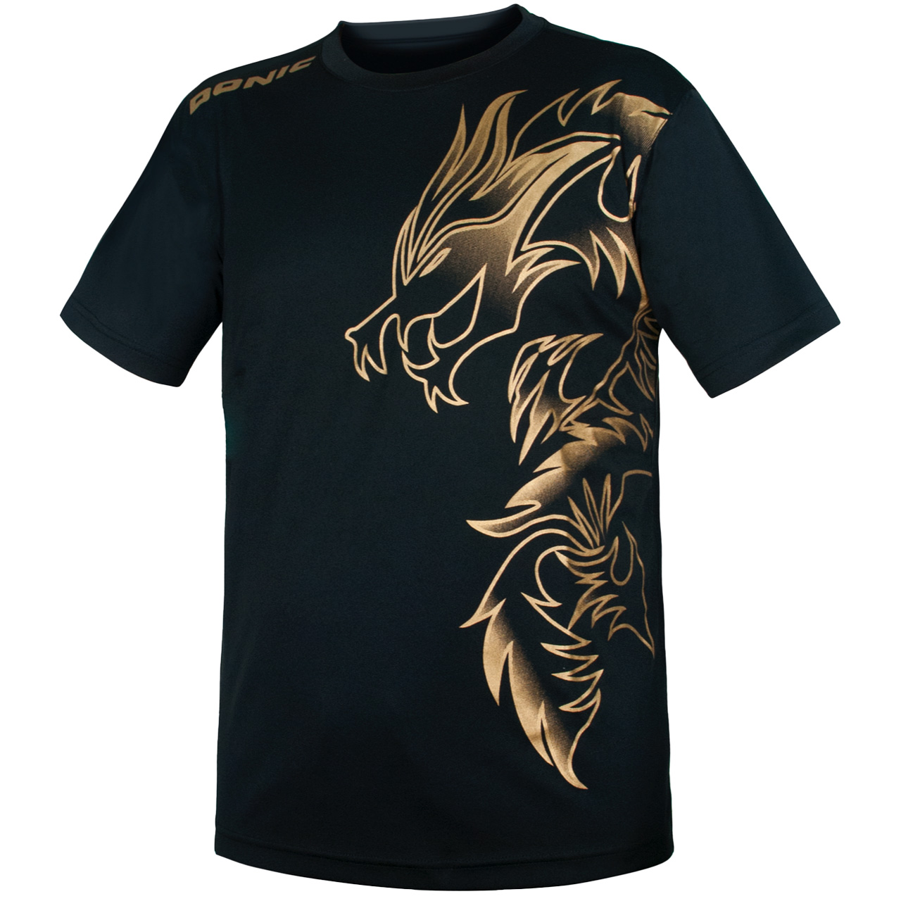 Tischtennis DONIC T-Shirt Dragon schwarz Brust