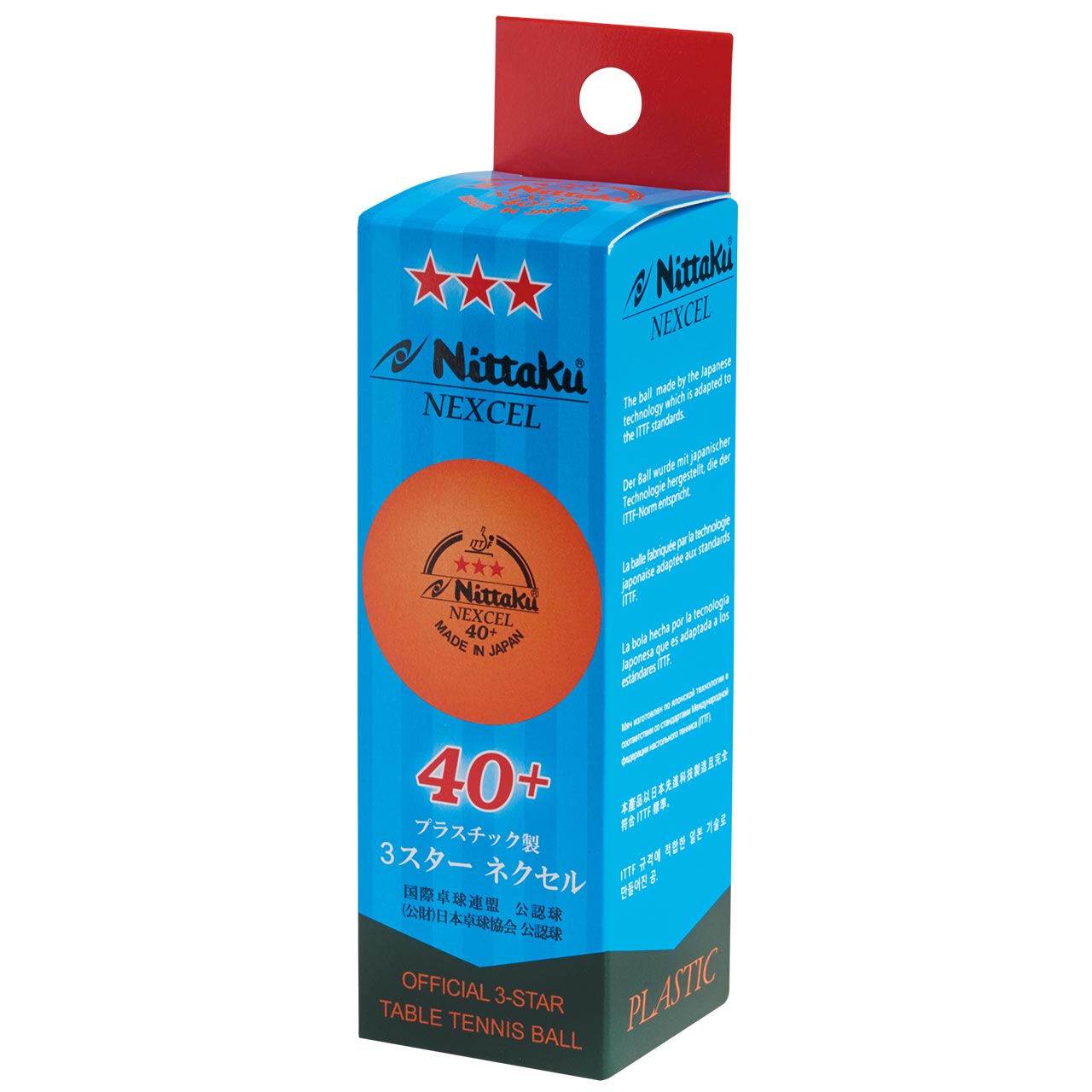 Tischtennis Ball Nittaku Nexcel 40+ *** orange 3er Verpackung